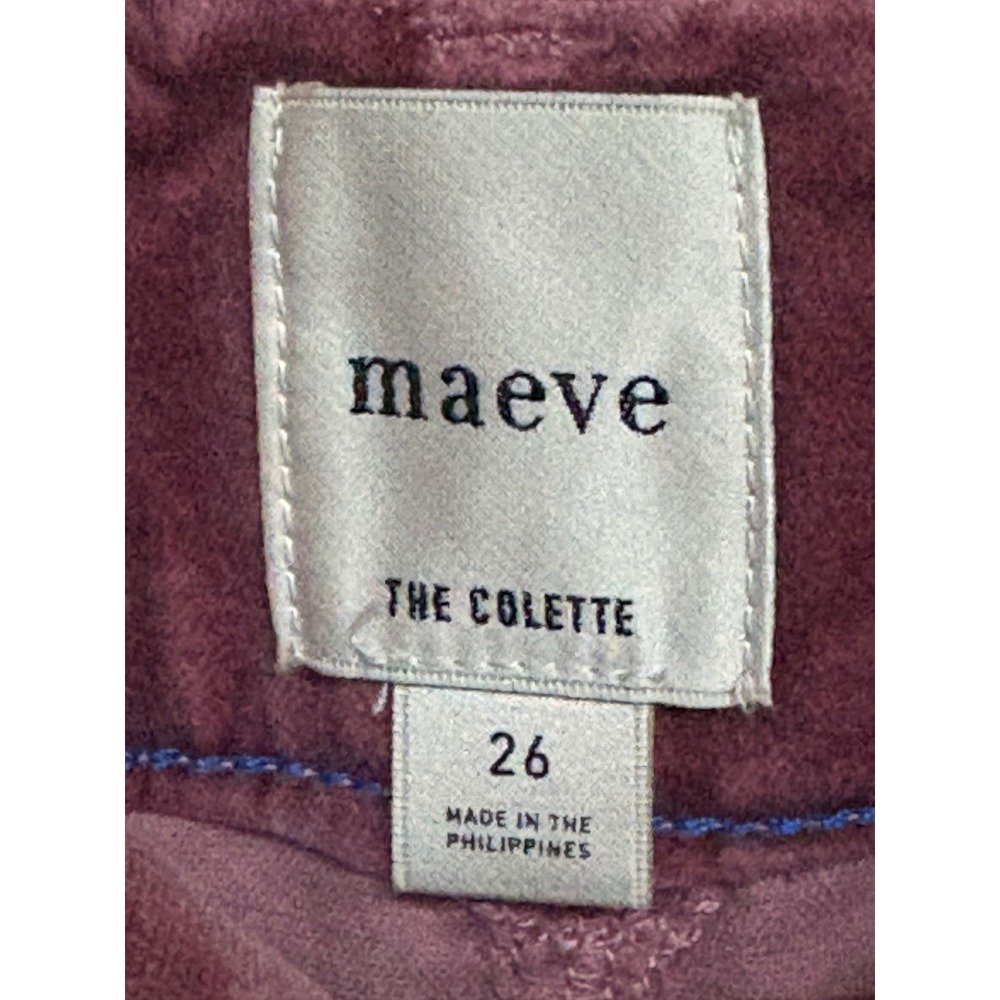 Maeve Anthropologie The Colette Velvet Wide Leg Pants Rose Pink 26 High Rise - Picture 4 of 9